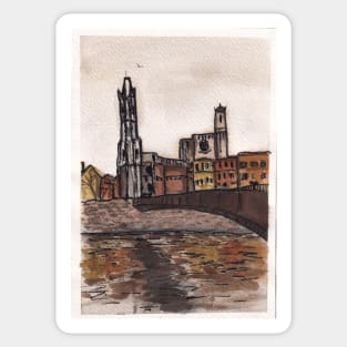 Girona's Landscape Sticker